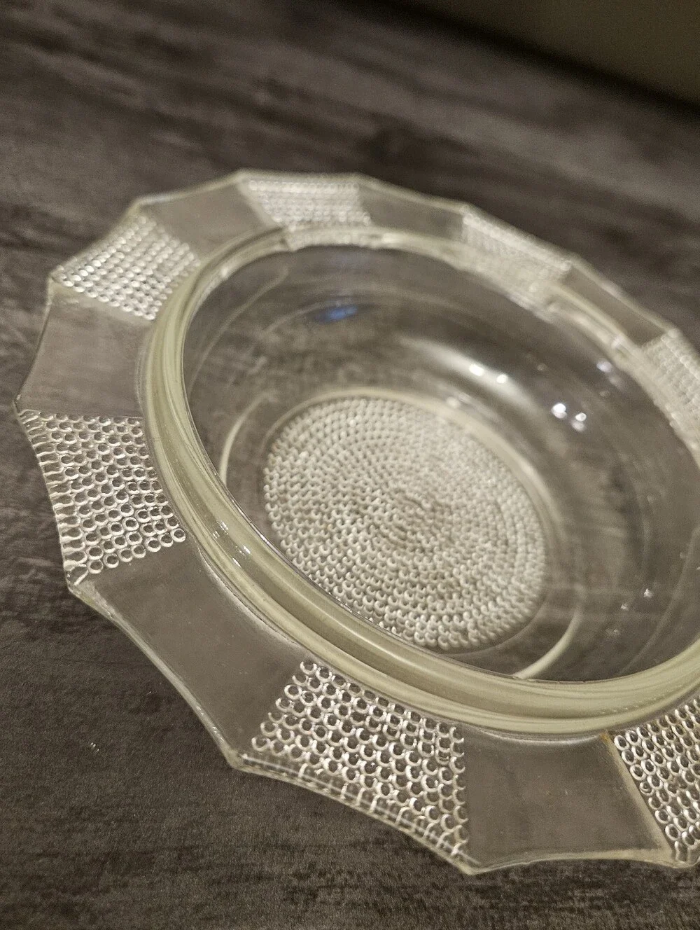 Vintage Jeannette Glass Dewdrop Round Butter Dish Underplate Base